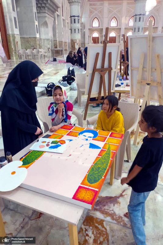 کارگاه هنری نقاشی و نقاشی‌خط در حرم مطهر امام خمینی(س)