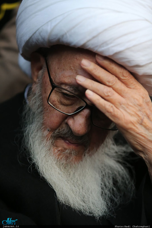 دسته عزای شهادت امیرالمؤمنین علی(ع) با حضور آیت الله العظمی وحید خراسانی