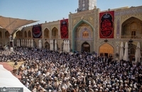 حضور هزاران نفر در مراسم تشییع پیکر همسر آیت الله العظمی سیستانی (8)