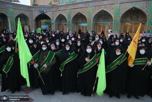 پیاده روی خادمان حرم کریمه اهل بیت(ع) در شب ولادت امام رضا(ع)