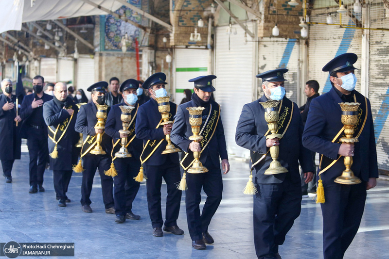 دسته عزاداری خادمان حرم کریمه اهل بیت (ع) در روز شهادت حضرت زهرا (س)‎‎