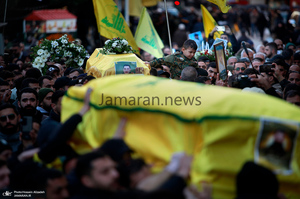 مراسم تشییع شهدای حزب الله در بیروت