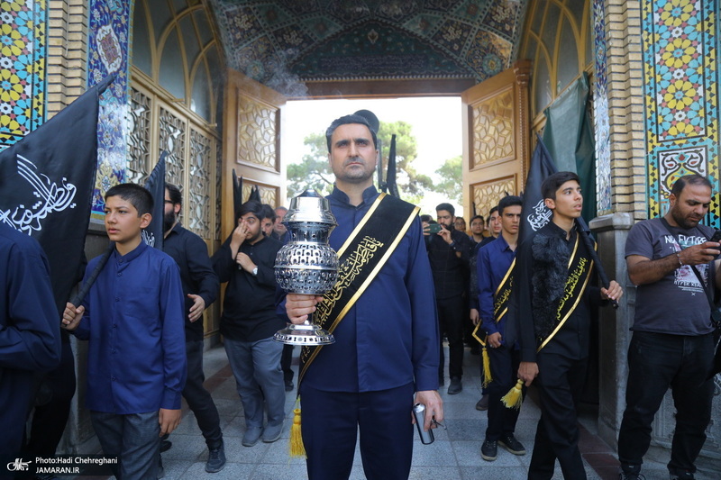 دسته عزاداری خادمین حرم مطهر حضرت معصومه (س) در سالروز شهادت امام رضا (ع)