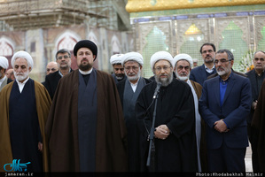 تجدید میثاق رئیس قوه قضائیه و مسئولان عالی قضایی با آرمان‌های امام خمینی(س) 