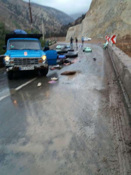 برخورد خودروهادر مازندران فوت یک نفر و مصدومیت 2 نفر را رقم زد