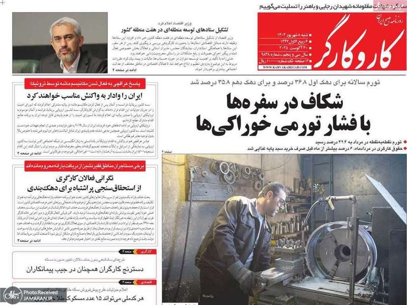گزيده روزنامه های 8 شهریور 1404