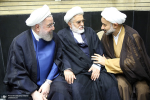 حضور سید حسن خمینی در مراسم ترحیم مادر شهیدان جهانگیری