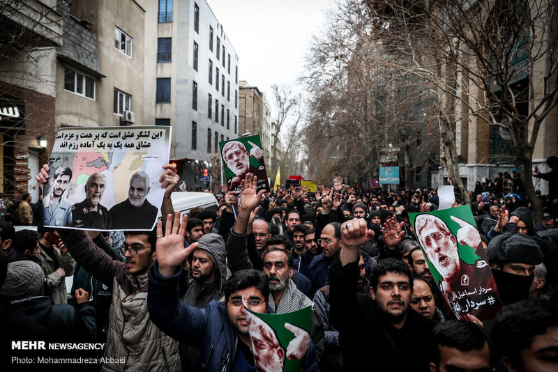 تجمع بزرگداشت شهید سپهبد سلیمانی در میدان فلسطین تهران