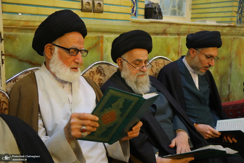 مراسم چهلمین روز درگذشت مرحوم آیت الله سید هادی سیستانی در قم‎
