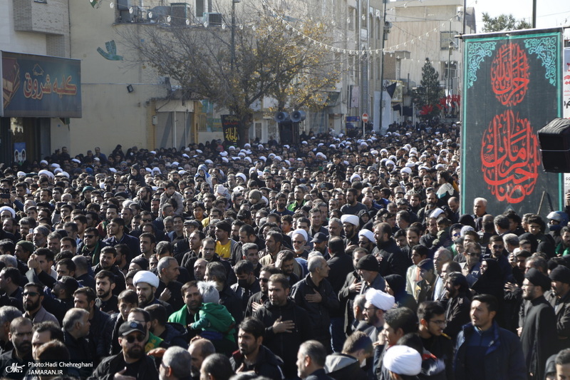 دسته عزاداری روز شهادت حضرت زهرا (س) با حضور آیت الله العظمی وحید خراسانی