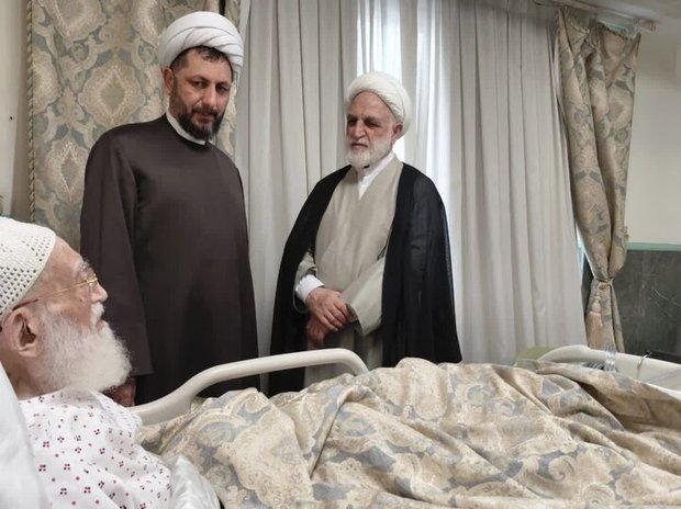 عیادت رئیس قوه قضائیه از آیت‌الله العظمی نوری همدانی + عکس