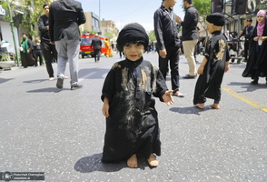 دسته عزاداری روز شهادت امام جعفر صادق (ع) با حضور آیت الله العظمی وحید خراسانی