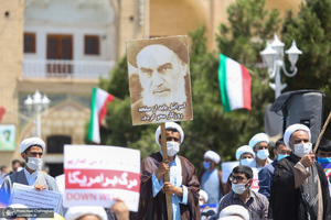 تجمع طلاب و اساتید حوزه علمیه قم در حمایت از مردم فلسطین و محکومیت حادثه تروریستی افغانستان‎