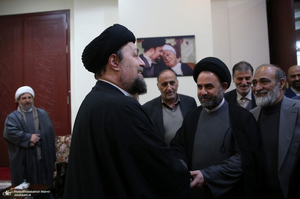 دیدار شهردار و اعضای شورای شهر تهران با سید حسن خمینی