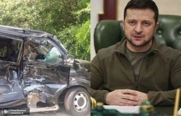 رییس جمهور اوکراین تصادف کرد + عکس
