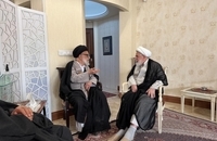 ديدار آیت‌الله سيد‌علی محقق داماد و آیت‌الله سيدمصطفی محقق داماد با حجت الاسلام و المسلمين كروبی (1)