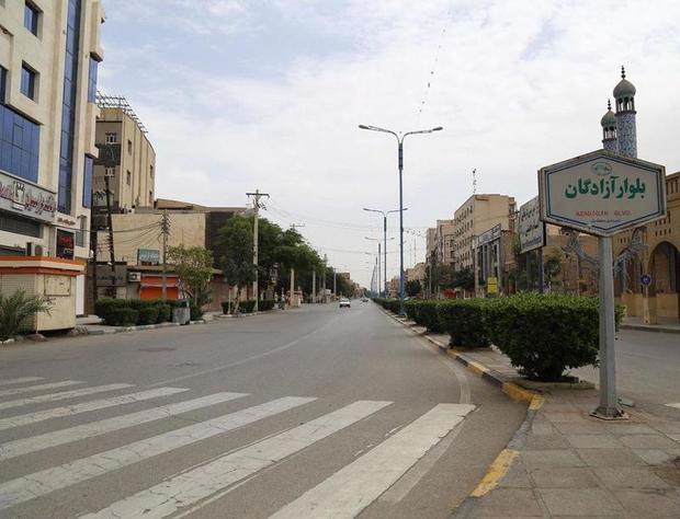 تصاویر/  خلوتی شهر اهواز در روز سیزده بدر به خاطر کرونا