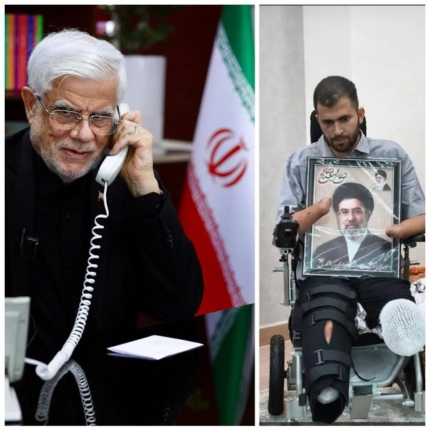 گفت‌وگوی معاون اول رئیس جمهور با جانباز جنگ رمضان/ عارف: فداکاری رزمندگان دفاع مقدس سوم مایه افتخار ملت ایران است
