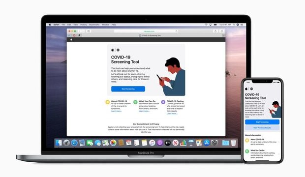 برنامه و وب سایت اپل برای غربالگری علائم "کرونا"