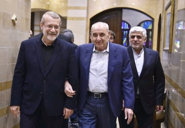 تصویری متفاوت از علی لاریجانی  با رئیس مجلس لبنان