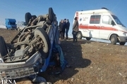 واژگونی خودرو در بجستان دو مصدوم در پی داشت