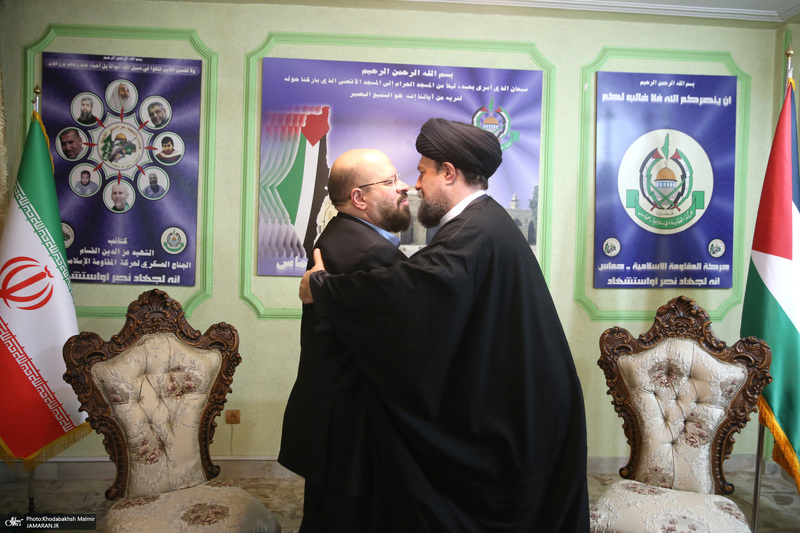 حضور سید حسن خمینی در دفتر نمایندگی جنبش مقاومت اسلامی فلسطین (حماس)