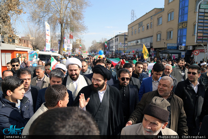 حضور سید علی خمینی در راهپیمایی 22 بهمن 