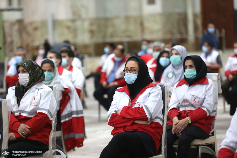 دیدار رئیس و اعضای جمعیت هلال‌احمر  با سید حسن خمینی