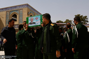 مراسم تشییع پیکر شهیدان سردار حسین سلامی و مسعود شانه ای