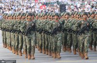 مراسم رژه نیروهای مسلح چین به مناسبت هشتادمین سال پایان جنگ جهانی با حضور پزشکیان رئیس جمهور ایران (13)