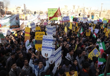 عظمت حضور مردم  یزد در راهپیمایی 13 آبان