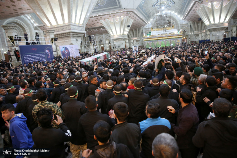 وداع با پیکر مطهر دو شهید مقاومت در حرم مطهر امام خمینی (س)