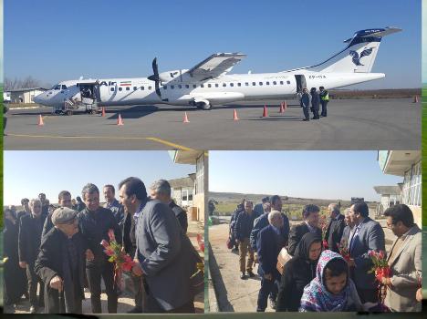 نخستین هواپیمای مسافربری در فرودگاه پارس آباد مغان به زمین نشست