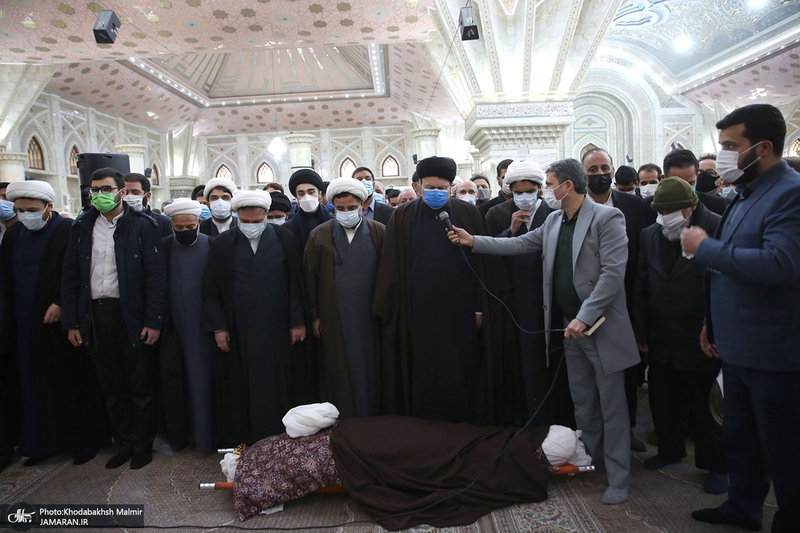 مراسم تشییع و خاکسپاری آیت الله جلالی خمینی(ره) در حرم امام خمینی(س)