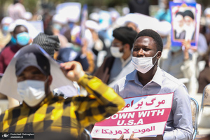 تجمع طلاب و اساتید حوزه علمیه قم در حمایت از مردم فلسطین و محکومیت حادثه تروریستی افغانستان‎