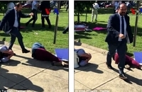 زد وخورد معترضان ضد اردوغان