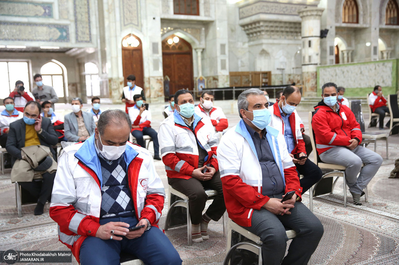 دیدار رئیس و اعضای جمعیت هلال‌احمر  با سید حسن خمینی