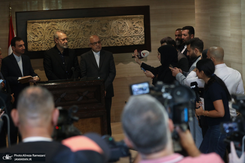 نشست خبری علی لاریجانی در بیروت