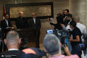 نشست خبری علی لاریجانی در بیروت