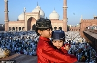 نماز عید فطر در مسجد تاریخی جامیا در دهلی نو هند (5)