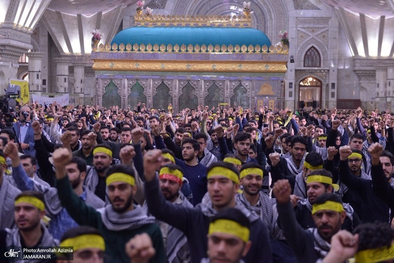 گردهمایی مسئولین بسیج دانشجویی و طلاب بسیجی در حرم امام با سخنرانی رئیس‌جمهور پزشکیان (17)