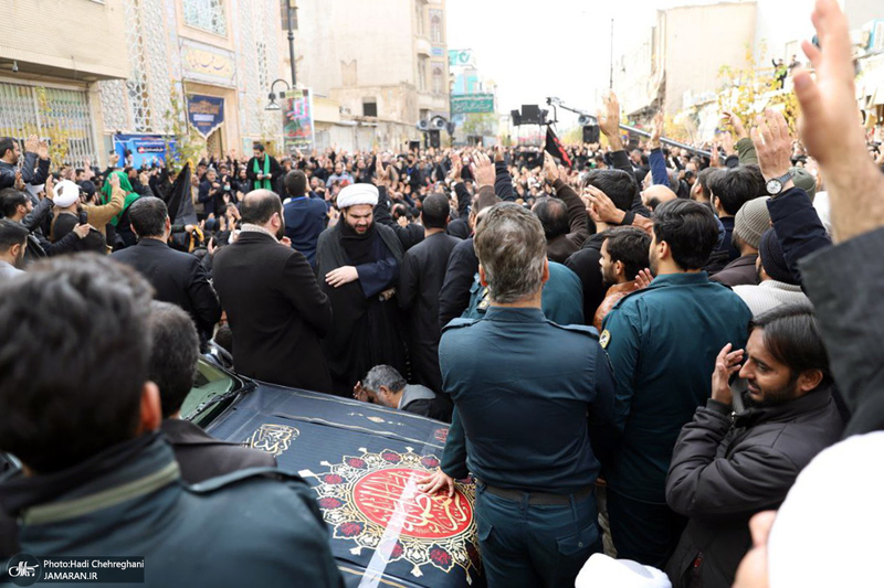 دسته عزاداری روز شهادت حضرت زهرا (س) با حضور آیت الله العظمی وحید خراسانی