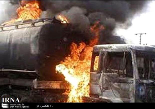 انفجار تانکر حمل بنزین در رفسنجان خسارت جانی نداشت