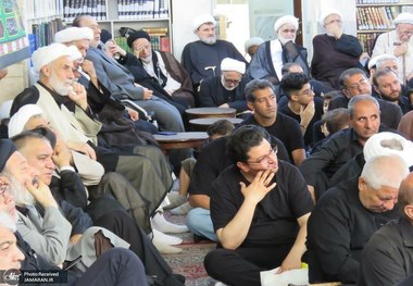 گزارش تصویری/ مراسم تاسوعای حسینی در دفتر آیت الله العظمی صانعی (ره) در قم