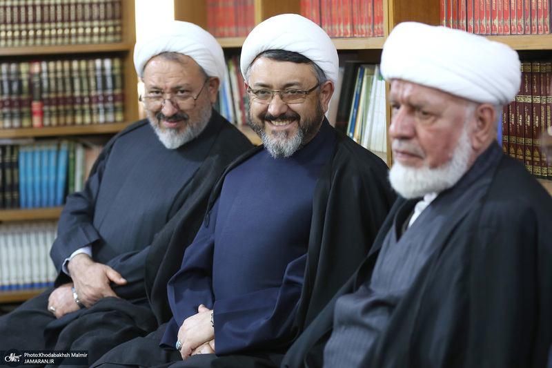دیدار علی کمساری با شیخ ابوخوله رئیس مدرسه امام خمینی و علوم اسلامی در نجف اشرف