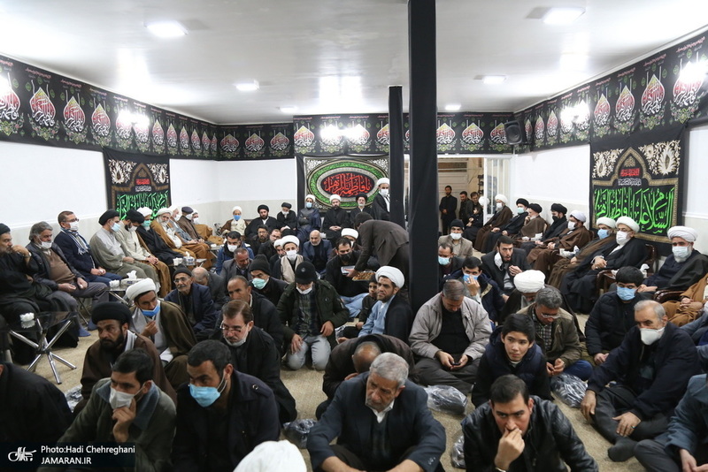 عزاداری شهادت حضرت فاطمه(س) در بیت آیت الله دوستی زنجانی با حضور سید حسن خمینی
