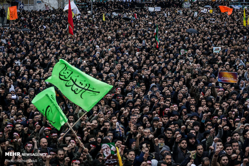 تجمع بزرگداشت شهید سپهبد سلیمانی در میدان فلسطین تهران