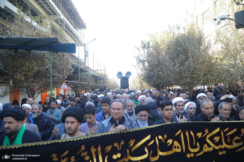 دسته عزاداری روز شهادت حضرت زهرا (س) با حضور آیت الله العظمی وحید خراسانی