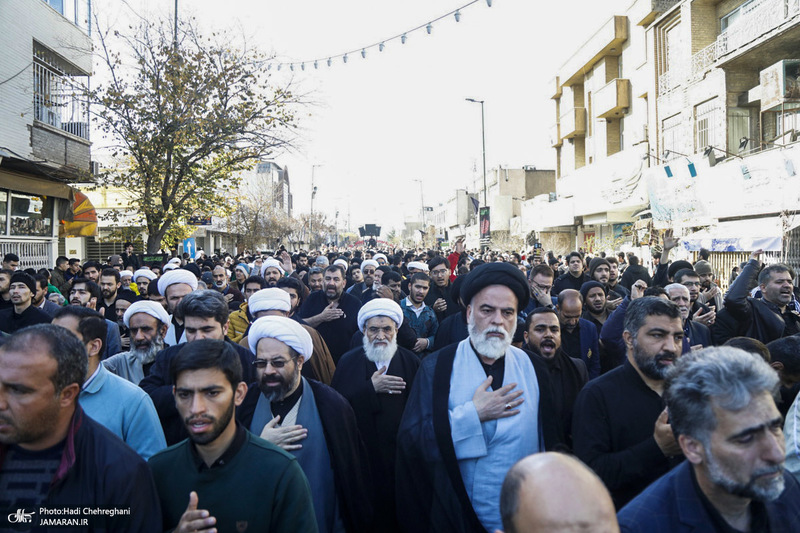 دسته عزاداری روز شهادت حضرت زهرا (س) با حضور آیت الله العظمی وحید خراسانی