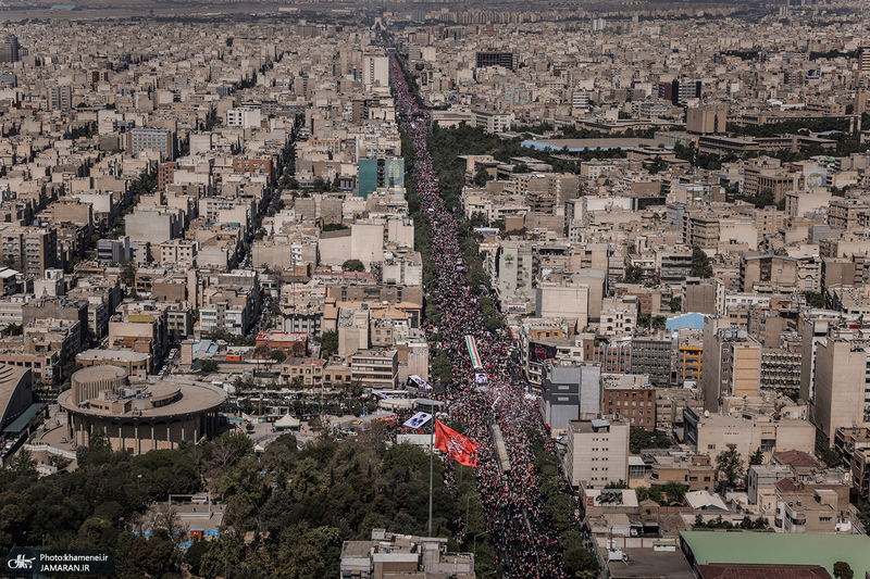 تصاویر هوایی از مراسم تشییع پیکر مطهر رهبر شهید انقلاب در تهران
